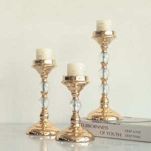 Candle Holders European Golden Electroplating Candlestick (no Candle) Household Decor Wedding Party Ornament Romantic Gift