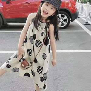 Girl Dresses Girls Dress Abstract Printed Backless 2023 Summer Fashionable Sleeveless Casual Simple Princess Sweet For