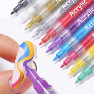 Ногтевой лак 12 PCSSet Art Graffiti Pen Abstract Lines цветочные наброски для рисования инструментов для водонепроницаемой живописи DIY аксессуары 230802