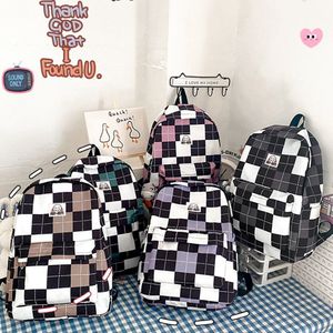 School Bags Plaid Campus Lightweight High Girl Capacity Handbag Schoolbag Shoulder Bag Backpack 230801