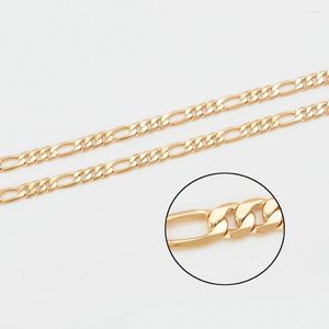 Цепочки XP Ювелирные изделия -(50 см 70 см 4 мм) Золотой цвет Длинной фигаро 3: 1 Ожерелья для мужчин Женщины моды бесплатно никель