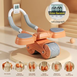 AB Rollers 2in1 Belly Wheel Balanced Support Digital Counter Automatic Rebound Mute Abdominal Ovar Home Training Gym Equipment 230801