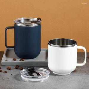 Canecas 420/500ml 304 Aço Inoxidável Caneca de Café com Leite Parede Dupla À Prova de Vazamento Café da Manhã Chá Copos de Água Copo de Viagem de Escritório Para Presentes