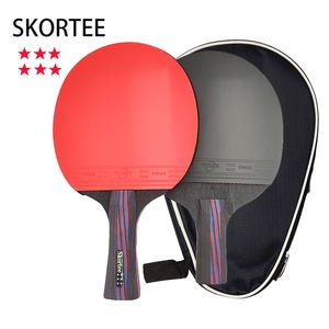 Bord Tennis Raquets 6 Star Professional Racket med väskan Horisontellt grepp Ping Pong Paddel Pingpong Bat Student Sports Equipment 230801