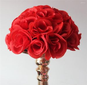 Flores decorativas 15cm Rosa Vermelha Bola-15pçs/lote Decoração de Flores de Casamento Bola de Beijo Festa de Comemoração