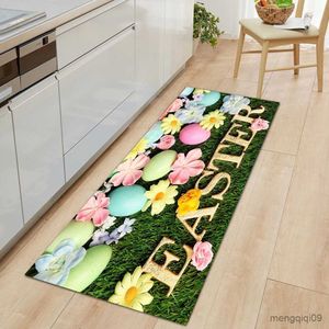 Mattor Easter Rabbit Kitchen Floor Mat Modern lyxdekoration Matt för vardagsrumsområde Mattor Balkong Mat Easter Party Decoration R230802