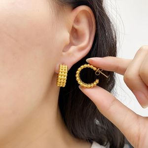 Brincos de argola CHARMOMENT Cor de ouro Pérola Piercing Aço Inoxidável Para Mulheres Moda Vintage Jóias Presentes Atacado Varejo