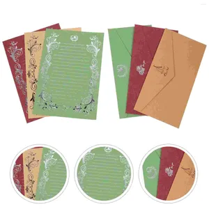 Present Wrap 12 Set små Kraft -kuvert Vintage Stamping kuvert Letter Writing Stationery Card Retro Stationärt papper