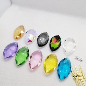 Chandelier Crystal Camal 10Pcs Colorful 38mm Pendants Horse-eye Drop Shaped Lamp Lighting SunCatcher Hanging Parts DIY Free Pins