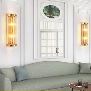 Vägglampa postmodern lyx K9 -kristall för villa sovrum korridor vardagsrum TV bakgrund sconces loft ledande ljusarmatur