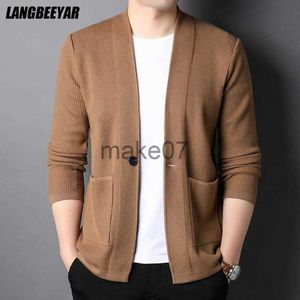 Maglioni da uomo New Top Grade Autum Brand Fashion Maglieria Inverno Giapponese Mens 1 Button Cardigan Maglione Casual Cappotti Giacca Uomo Abbigliamento J230802