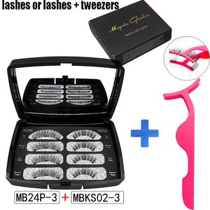 False Eyelashes MB 4 Pairs Magnetic set Natural lashes Tweezer Waterproof Lasting Mink Eyelash faux cils magnetique 230801