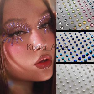 Body Paint 3D Glitter Rhinestone Stickers Face Eyes Nail Self Adhesive Acrylic Diamond Jewels Pearls Stickers Party Festival Makeup Tattoo X0802