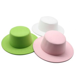 Wide Brim Hats Bucket Women Wool Felt White Fedoras for Wedding Party Church Pork Pie Fedora Hat Floppy Derby Triby Base 230801