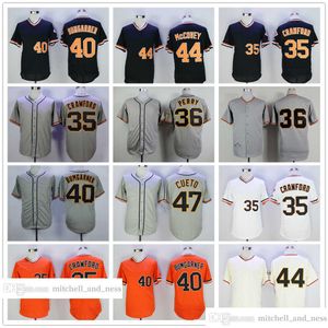 Vintage Movie Baseball Wears Jersey 35 Brandon Crawford 36 Gaylord Perry 40 Madison Bumgarner Willie McCovey Johnny Cueto 1962 Blank Jerseys Men Women Size S--XXXL