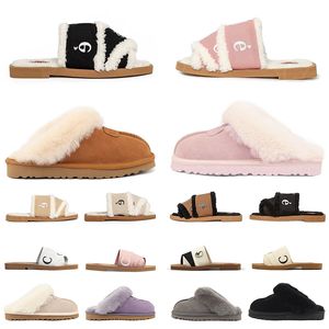 Kvinnor Woody tofflor Slides Beach Sandals Canvas Slipper Gummi Slide White Black Pink Khaki Bordeaux Lekstagande tyg Kvinnor utomhusskor