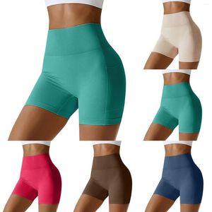 Aktive Shorts für Damen, Sport, kurze Yoga-Leggings, hocksicher, hohe Taille, Fitness, eng, schnell trocknend, Radfahren, Workout, Fitnessstudio