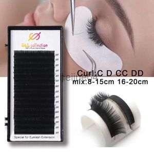 Falska ögonfransar 16RowScase 820mm Mix Length CD CC Curl Eyelashes Extension Lashes individuella ögonfransförlängning för makeup grossist gratis x0802