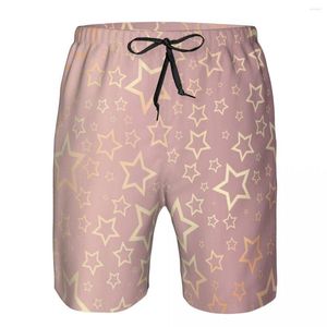 Männer Shorts Sommer Strand Badeanzug Schnell trocknende Badebekleidung Starry Rose Gold Männer Atmungsaktiv Sexy Männlich