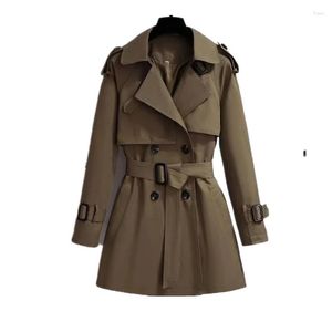 Trench Coats Feminino 2023 Outono Inverno Coreano Feminino Blusão Feminino Abotoamento Duplo Estilo Roupa Feminina Solta Casacos