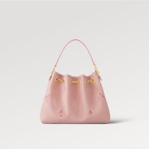 Explosion Nya kvinnors väskor Summer Bundle M46492 Handväska hinkväska Ny dragkampkapsel förnedra Rose Pink Cross Body Cowhide Pouch