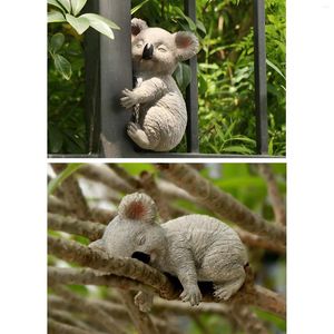 Decorações de jardim ao ar livre estatueta animal estatueta pingente de resina adorável coala estátua para quintal de fadas pátio interno