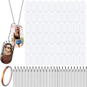 Portachiavi 31PCS Sublimazione Blank Dog Tags Ciondoli in alluminio Double Sided Stamping Message Collane con ciondolo DIY Craft 230801