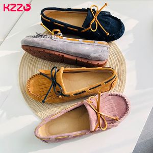 Отсуть обувь Kzzo Real Natural Direnuine Leather Flat's Moccasins Fashion Casual Loafers Женское весеннее лето 230801