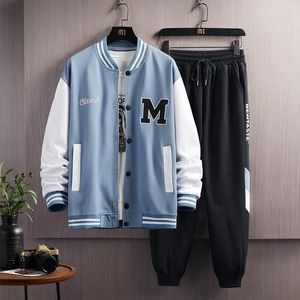 Männer Trainingsanzüge Big M Brief Drucken Hip Hop Patchwork Baseball Jacken Herren Frühling Streetwear Mäntel 2023 Jugend Kleidung