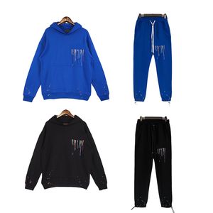 Mäns Loose Edition Sports Casual Set Alphabet broderad målade Casual Pants Street Youth Fashion Märke Pants Two-Piece Polo Pants Casual S-XL