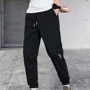 Męskie spodnie męskie dna ładunkowe swobodne koreańskie kostki związane joggery do działających spodni