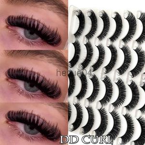 False Eyelashes 14 Pairs Eyelash Extension Tools Natural Long Russian Strip Dramatic 20mm DD Curl Lashes Faux Mink False Eyelashes x0802