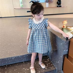 Abiti da ragazza Summer Girls Dress For Kid Girocollo Aperto sul retro Plaid Abbigliamento per bambini Princess Kids Xmas Party Tutu Costume