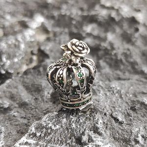 Ketten Vintage Silber Farbkrone Rose Anhänger Unisex Langes Halsketten Bankett Schmuck exquisite Accessoires Geschenk