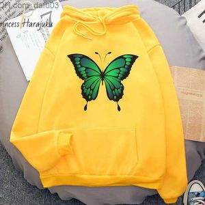Men's Hoodies Sweatshirts Harajuku Hoodie Sweater Long Sleeve Kawaii Warm Hoodie Clothing Adolescent Girls Butterfly Super Dalian Hoodie Z230802