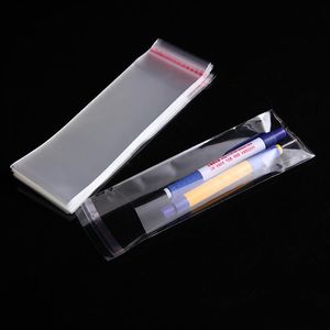 200pcs 8 x 23cm Clear OPP Plastic Bag For Jewelry Package Gift Packaging Bags Self Adhesive Seal Cellophane Bag289Y