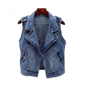 Women's vest 2023ss hot summer fashion trend denim vest women's motorcycle short vest Korean vintage explosive jeans vest sleeveless cardigan women's jacket