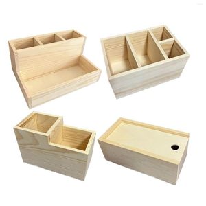 Storage Boxes Wooden Makeup Organizer Jewelry Container Thick For Table Bathroom Kitchen