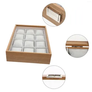 Смотреть коробки коробки дисплей лоток для ювелирных изделий из организаторов дерева деревянный контейнер для хранения