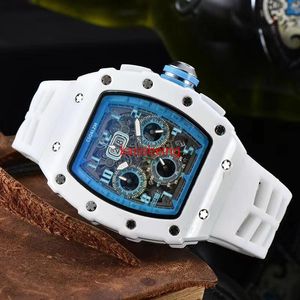 2023 6-pinowy Wysokiej jakości automatyczna data Watch Limited Edition Watch Męski Zegarek Luxury Full Feature Watches Fashion Silikon Pasek I2022