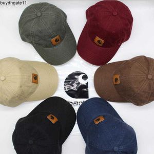 Ball Caps New Fashion American Embroidery Carhart Leather Label Abbigliamento da lavoro per uomo e donna lavato vecchio cappello a tesa piegata Berretto da baseball