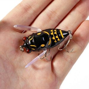 Yemler 1pcs simülasyon Cicada sert sahte yem balıkçılık cazibesi 5cm 6g biyonik iscas yapay sallanma krank pesca böcek pike mücadele 230802