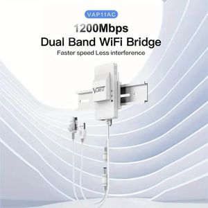 Zwiększ swój zakres sygnału Wi -Fi natychmiast za pomocą mini -podwójnego mostu AC1200 WIFI - USB/DC zasilane dla kamery DVR/IP/VAP11ac