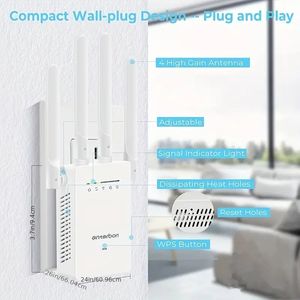 1 adet evinizi artırın Wi -Fi sinyali 9000 metrekareye kadar 35 Cihaz - Kolay Kurulum WiFi Extender Booster