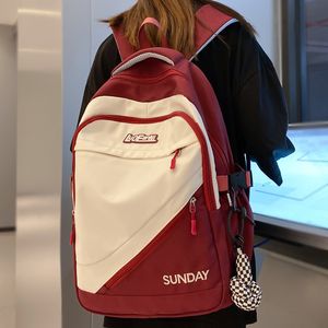 Okul Çantası Dizüstü Bilgisayar Yüksek Kapasite Okul Çantası Serin Kadın Su Geçidi Seyahat Koleji Backpack Lady Kawaii Kız Naylon Kitap Moda 230801