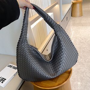 Evening Bag's Woven Bag 2023 Trend High Quality Leather Shopper Tote Luxury Handbag White Grey Black Blue Brown Khaki Female 230801