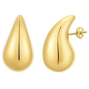 Stud Wanzhi Stal nierdzewna pusta kolczyki Waterdrop Waterdrop Gold For Women Trendy Lekkie Chunky Hoop Earring Biżuteria 230803