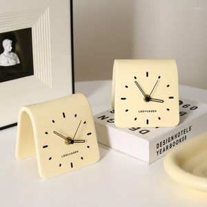 Väggklockor Creative Table Ceramic Clock Simple Home Ornaments vardagsrum och Bedside Mute Desk