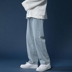 Jeans da uomo semplici pantaloni stile coreano da strada casual larghi in denim traspiranti 230801