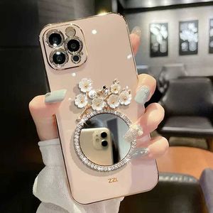 Obudowy telefonu komórkowego Cute Plum Flower Makeup Mirror Case for Infinix Note 30 12 G96 VIP 11s 11 10 8i Zero X Pro Neo Tecno Pova 2 Spark Go 2022 Cover L230731